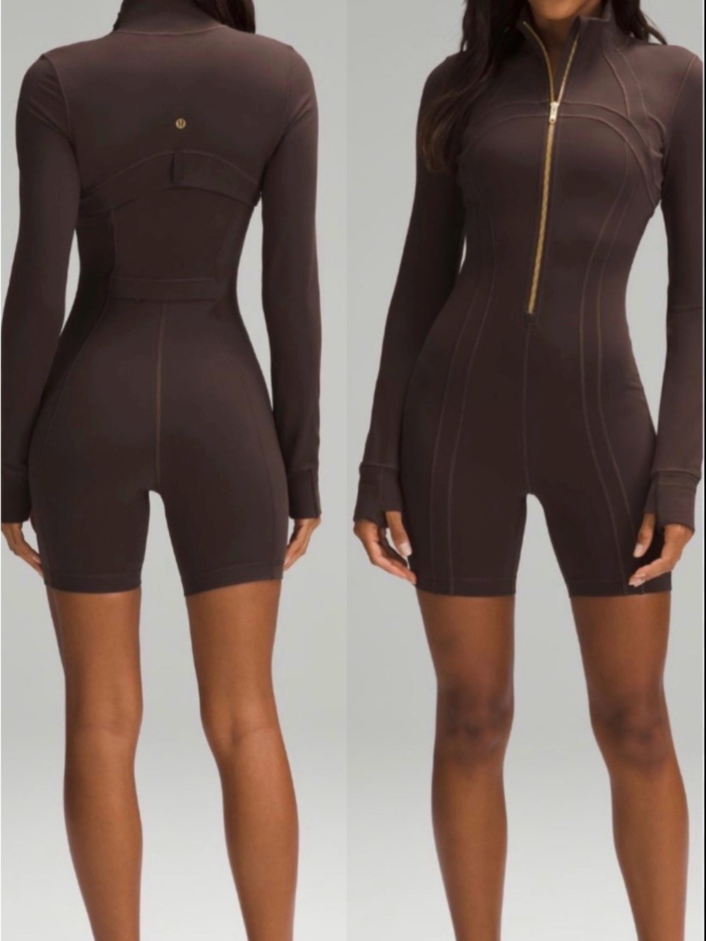 Lululemon Define Long-Sleeve Bodysuit 6" in Luon in Espresso.